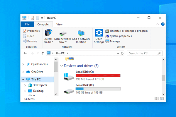 manage partition c drive run out of space thumbnail