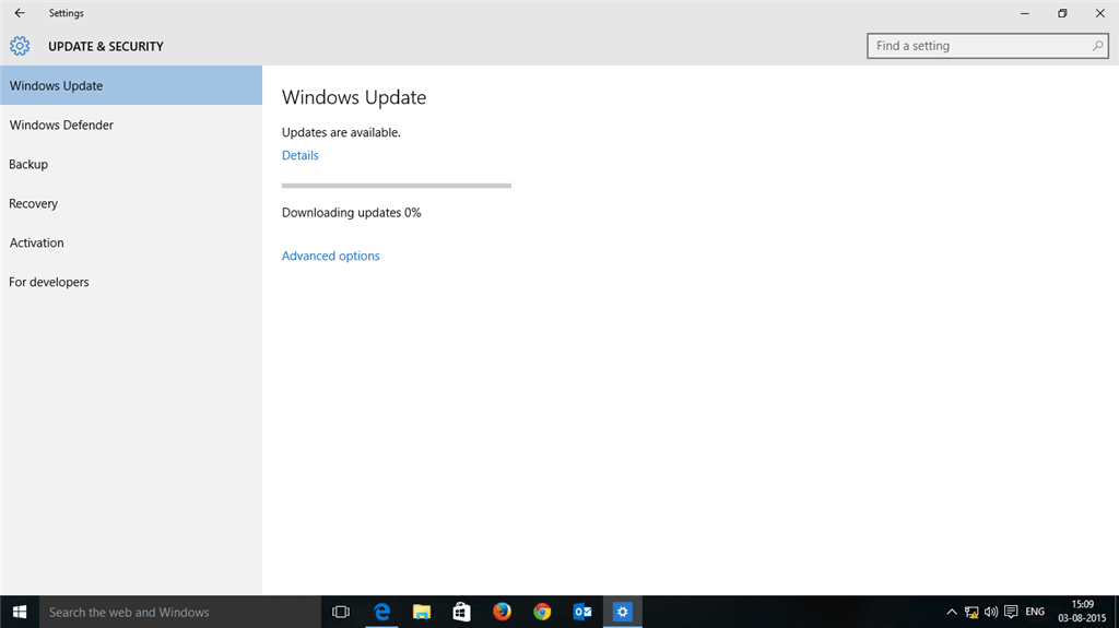 Windows 10 update stuck at 0